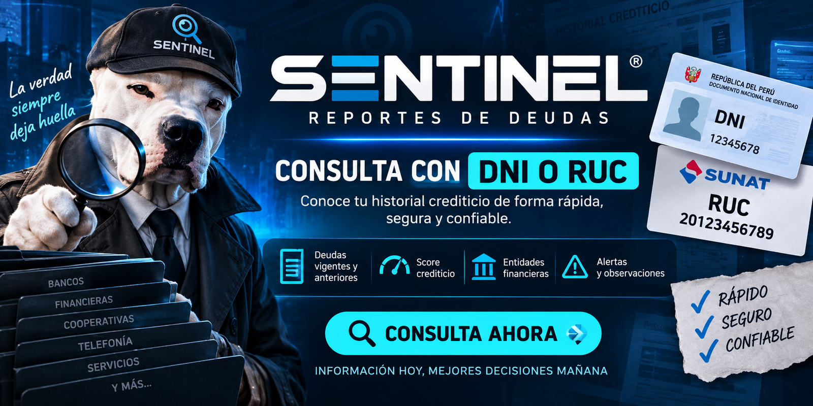 REPORTES DE DEUDA SENTINEL CON DNI O RUC